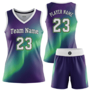 custom aurora gradient women basketball jersey