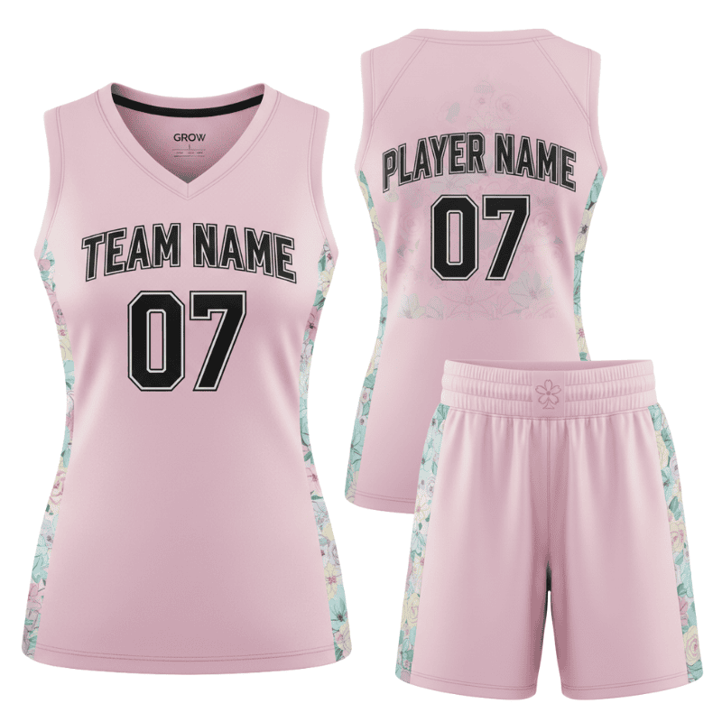 custom floral women basketball jersey