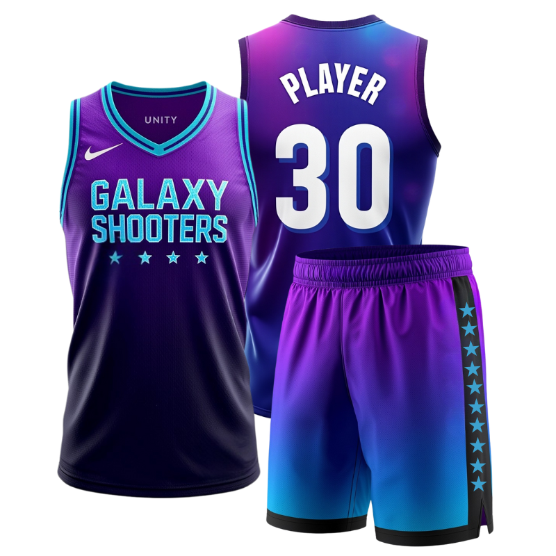 Custom Galaxy Youth Basketball Jersey and Shorts Set