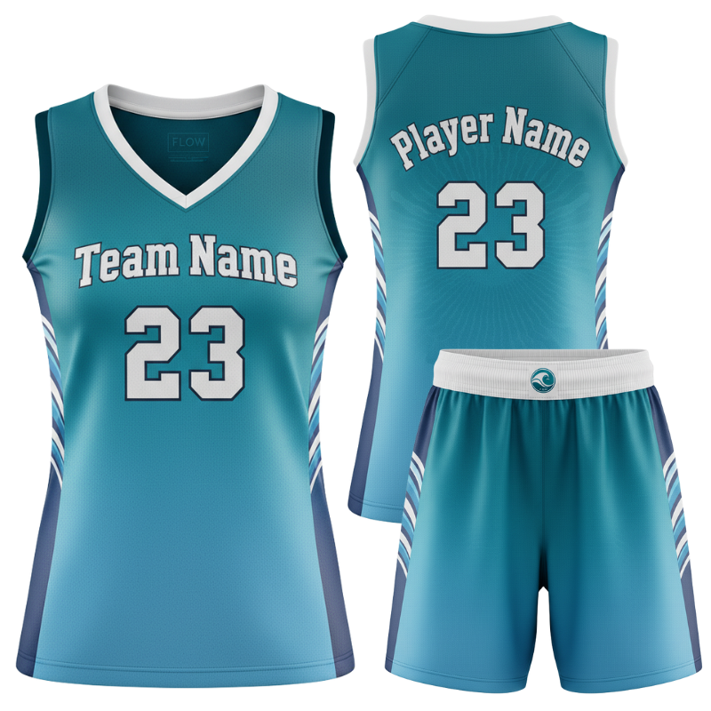 custom ocean gradient women basketball jersey