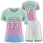 custom pastel youth basketball jersey & shorts set