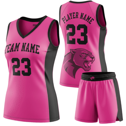 custom pink women basketball jersey