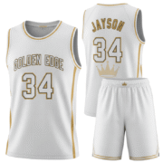 Custom white and gold Men Basketball Jersey